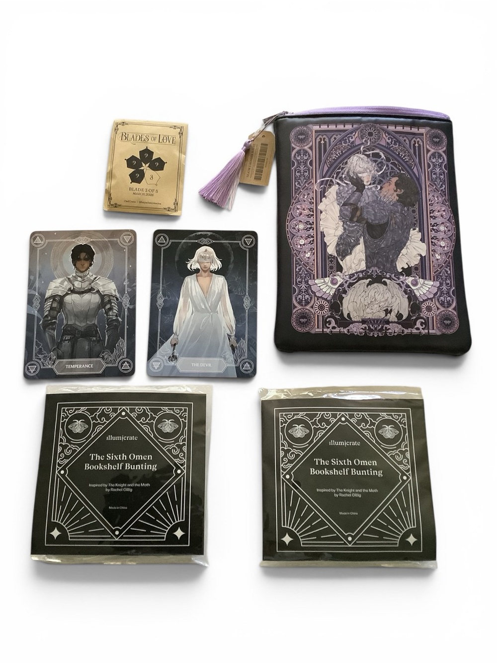 Lot Knight and The Moth Goodies E-Reader Sleeve 2 Bunting Pin Tarot Cards